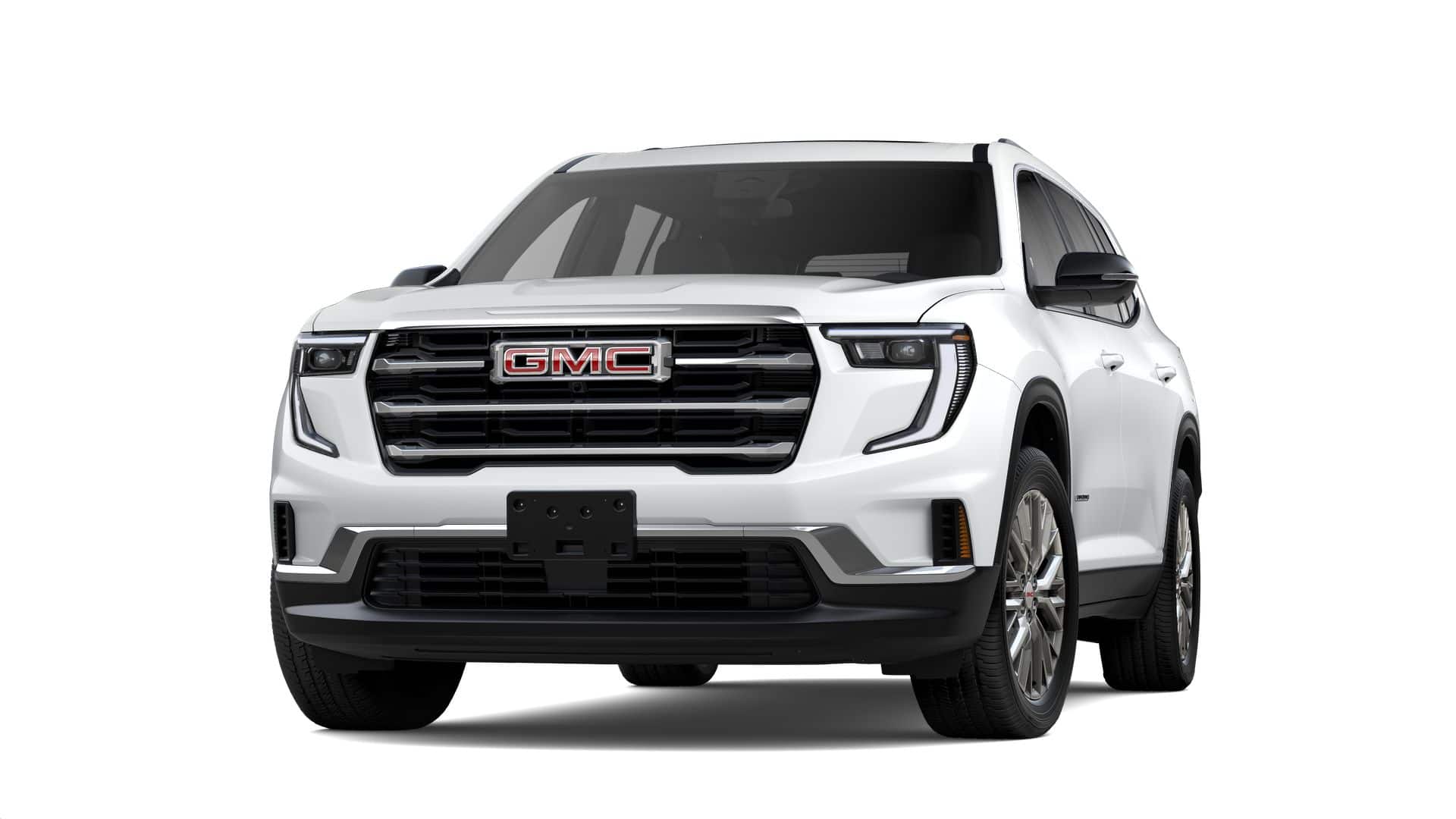 2026 GMC Acadia Elevation in Summit White — front three-quarter view