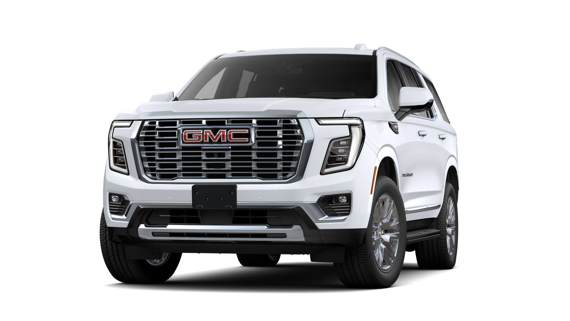 2026 GMC Yukon Denali in Glacier White Tricoat — front three-quarter view