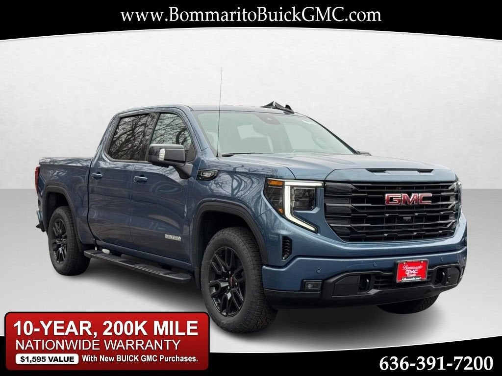 2026 GMC Sierra 1500 Elevation in Downpour Metallic — front three-quarter view