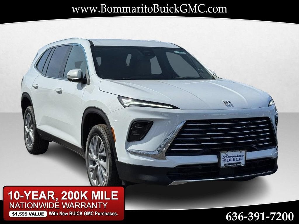 2026 Buick Enclave Preferred in Summit White — front three-quarter view