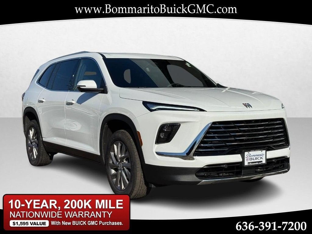 2026 Buick Enclave Preferred in Summit White — front three-quarter view