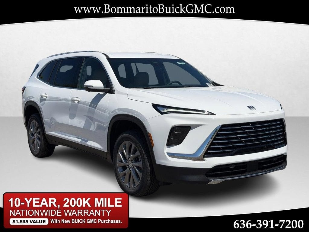 2026 Buick Enclave Preferred in Summit White — front three-quarter view