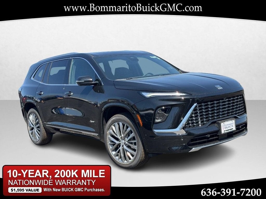 2026 Buick Enclave Avenir in Ebony Twilight Metallic — front three-quarter view