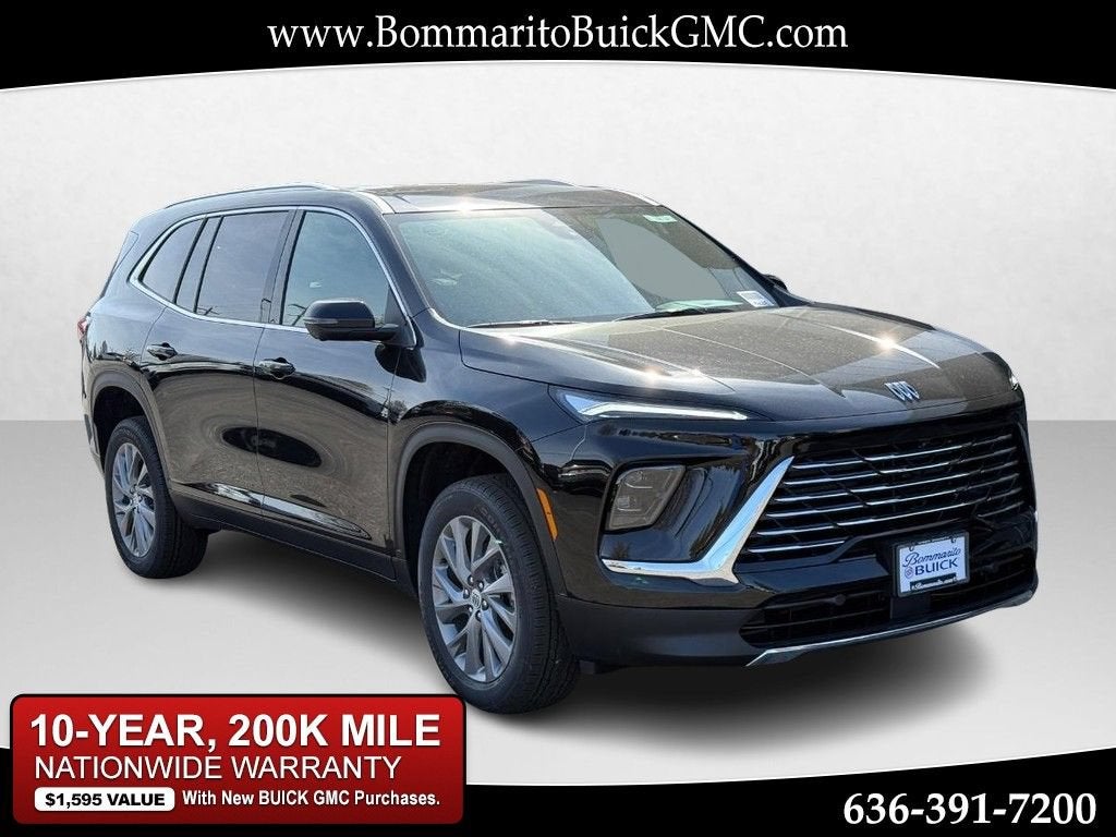 2026 Buick Enclave Preferred in Ebony Twilight Metallic — front three-quarter view